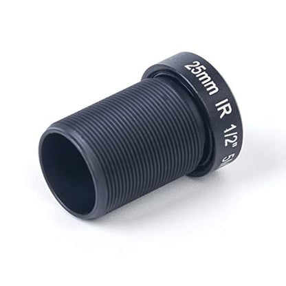 HD 5.0Megapixel 25mm IR CCTV Lens 1/2" for HD IP AHD CCTV Camera Lens F2.4 M12 Mount Fixed Iris Long Viewing Distance Upto 50m - color: 25mm
