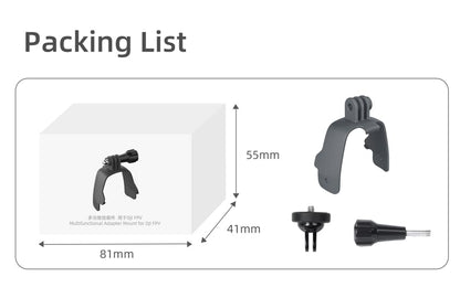 BTG DJI FPV Drone Action Camera Mount Holder for DJI Action 5 4 3 2/Pocket 3 2 /GoPro Series/Fimi Palm 2 / Insta360 X3 Go 3S ONE X2 R/Night Light/Fill Light Sport Camera Mount Extensions