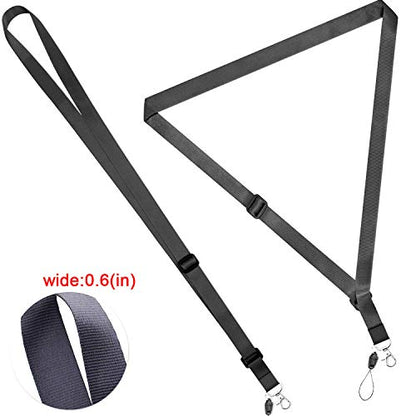 AMUU 6 Pcs Lanyards with Vertical ID Badge Holder - color: 6 Pack Black Lanyard With Badge Holder