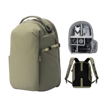 Besnfoto Lightweight Camera Backpack - Everyday Laptop Bag for DSLR Drone - color: Green, size: 16L