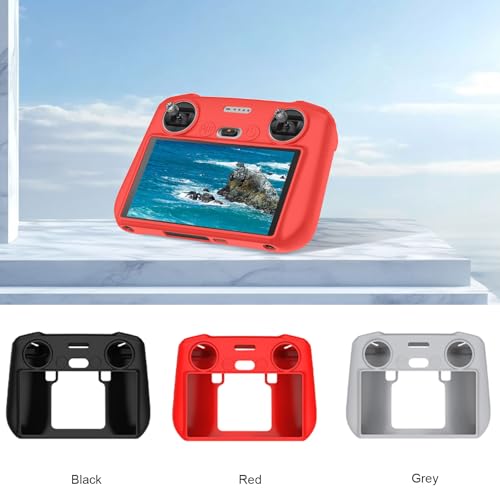 RC Protective Silicone Cover for DJI RC Drone Remote Controller, Anti-Glare Screen Shade & Shockproof Case Controller Accessories,Compatible with DJI Mavic 3/DJI Mavic 3 Cine/DJI Mini 3 Pro - color: Red, style: RC Remote Controller