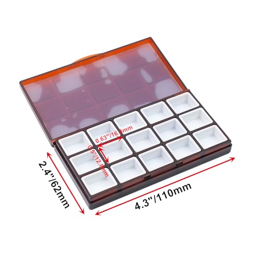 Bitray Empty Watercolor Palette Box 15 Wells Airtight Paint Palette Box - color: Brown, size: 15 Wells