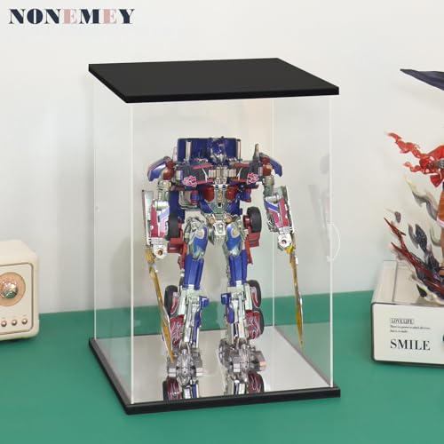 NONEMEY Clear Acrylic Display Case with Remote Control Light for 400% Bearbrick, Dustproof Model Showcase Organizer Box, Display Case for Collectibles Bearbrick (6×4.7×12.6inch,15×12×32cm) - size: 5.9×4.7×12.6 inch, 15×12×32 cm