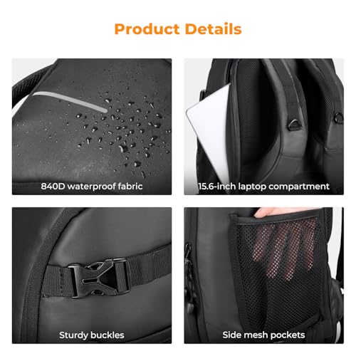 K&F CONCEPT Camera Backpack,25L Large Capacity Camera Bag for Photographers - color: 02-all-black, size: 25L