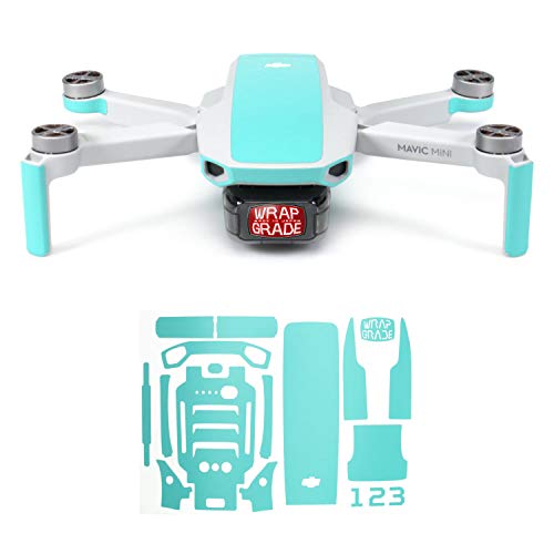 Wrapgrade Skin Compatible with DJI Mavic Mini & 2 SE & 4K | Accent Color (Mint Blue) - color: Mint Blue