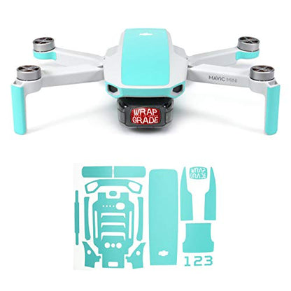 Wrapgrade Skin Compatible with DJI Mavic Mini & 2 SE & 4K | Accent Color (Mint Blue) - color: Mint Blue