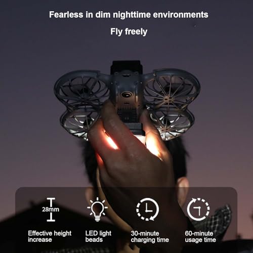 LED Night Flight Light for DJI Neo 2 Rechargeable Quick Release Navigation LED Night Lights Anti-Collision Warning Light Drone Landing Gear Protector with Three-Mode Lighting (SET) - color: SET