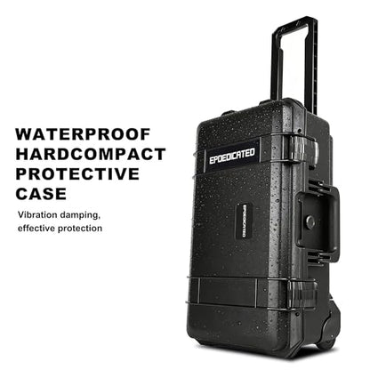 Rolling Hard Case, IP67 Protective Cases with Customizable Foam, Lockable Camera Gear Case with Wheels for Photography Equipment, Tools, 22.05x13.78x9.25in, Black
