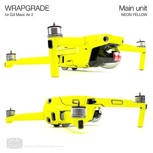 Wrapgrade Main Unit Skin Compatible with DJI Mavic Air 2 (NEON Yellow) - color: Neon Yellow