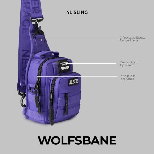 WOLFpak 4L Mini Tactical Sling Bag Crossbody - color: Wolfsbane Purple