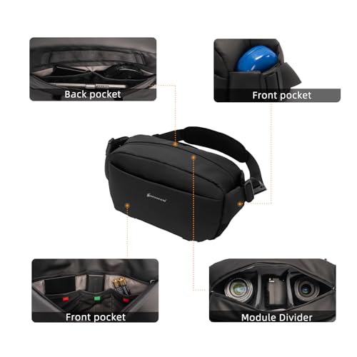 Besnfoto Everyday Crossbody Bag Camera Sling Bag - color: Black