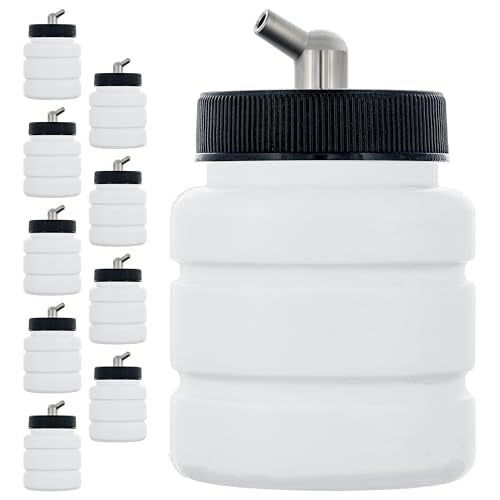 Master Airbrush Pack of 10, TB-005 Empty 2.7 oz. (80cc) Plastic Jar Bottles - size: 2.7oz - Plastic - 60°