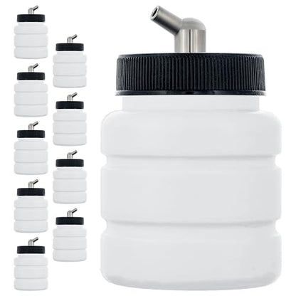 Master Airbrush Pack of 10, TB-005 Empty 2.7 oz. (80cc) Plastic Jar Bottles - size: 2.7oz - Plastic - 60°