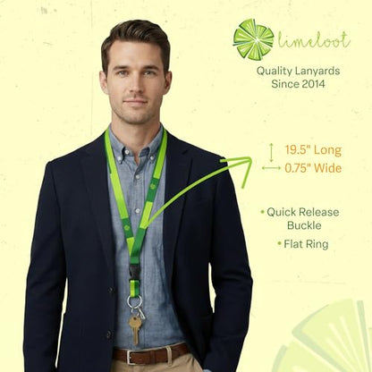 Limeloot Lanyard for Keys, ID Badge, Accessories | Neck Lanyard for Men and Women with Quick Release Buckle and Flat Ring - color: Hippie
