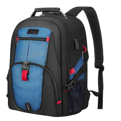 LOVEVOOK Large Laptop Backpack for Men,17.3Inch Heavy Duty Travel Backpack - color: Blue, size: 17 inch