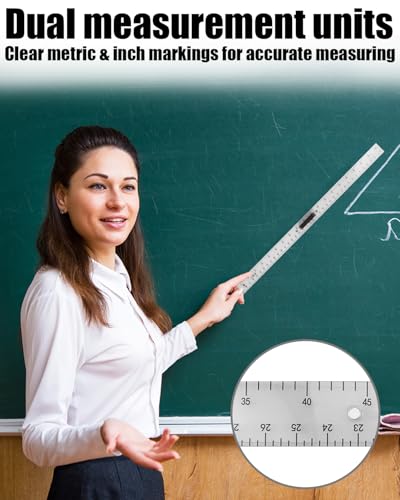 39in Clear Plastic Meter Stick with Handle, Detachable Sectional Teacher Ruler, Transparent Classroom Measuring Stick for Math Science Whiteboard Chalkboard - style: Transparent