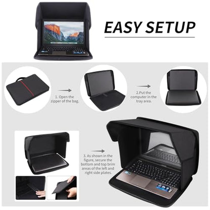 Laptop Sun Shade,Laptop Sun Glare Shield Privacy Cover for Working Outside - size: 15-16''