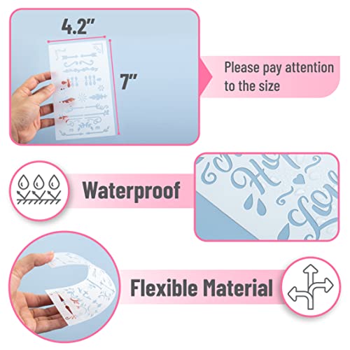 Mr. Pen- Bible Journaling Stencil Set, 4.2 x 7 Inch, 14 Sheets - style: Bible Journaling Stencil