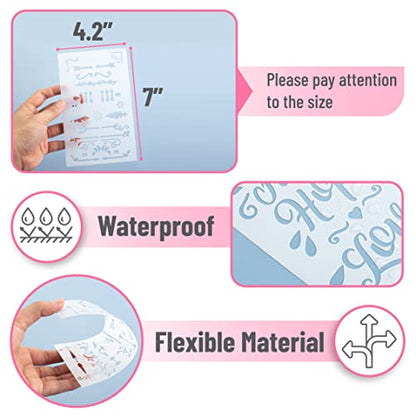 Mr. Pen- Bible Journaling Stencil Set, 4.2 x 7 Inch, 14 Sheets - style: Bible Journaling Stencil