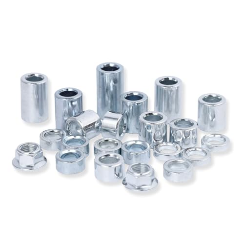 22 Pcs M12 Solid Steel Spacer Sleeve Bushings for 12 mm / 0.47 inch Axle