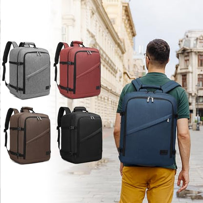 Kono Travel Backpack Airline Approved Overhead Bin Personal Item Bag - color: Navy, size: Medium