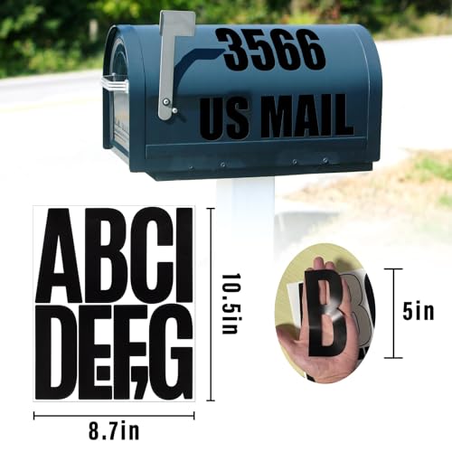 Letter Stickers,Mailbox Numbers,5 Inch Waterproof Vinyl Alphabet - color: Black, size: 5 Inch
