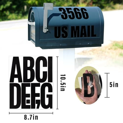 Letter Stickers,Mailbox Numbers,5 Inch Waterproof Vinyl Alphabet - color: Black, size: 5 Inch