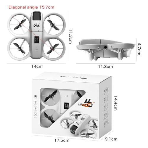 Mini Drone with Dual Camera and Propeller Guards, RC Helicopter Quadcopter - color: White