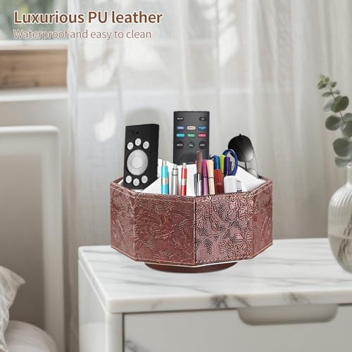 360° Spinning Remote Control Holder,Pen Caddy,Studio Art Supplies Organizer - color: Retro Embroidery