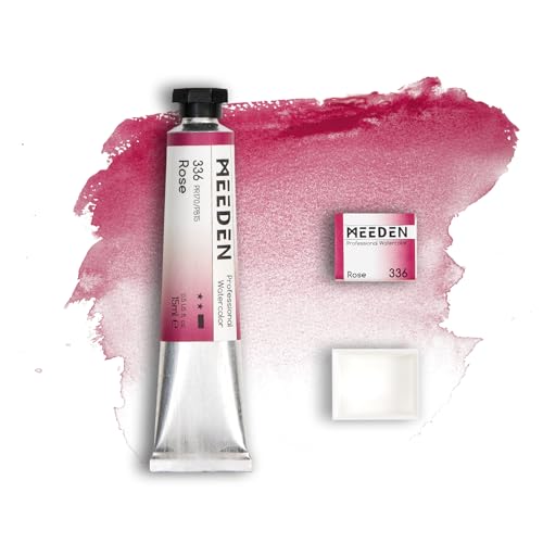 MEEDEN Professional Artist Watercolor Paint: Rose - 15ml/0.5oz - color: Rose