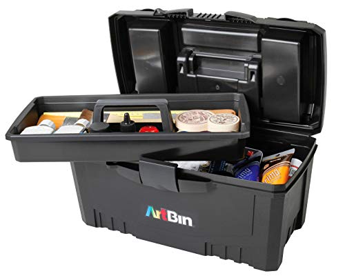 ArtBin Twin Top 17-Inch Craft Supply Box with Handle, Black - color: Black