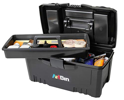 ArtBin Twin Top 17-Inch Craft Supply Box with Handle, Black - color: Black