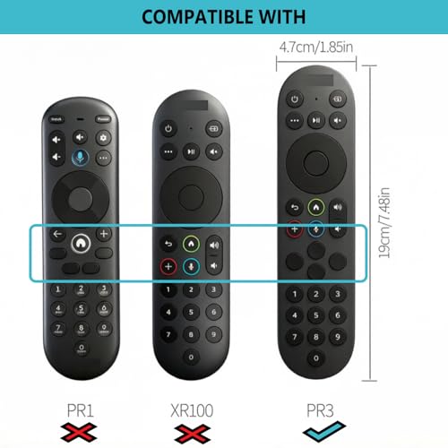 [2 Pack] Silicone Protective Case for Xumo Stream Box PR3 Voice Remote Control, Spectrum Tv Remote Case Cover with Lanyard - color: Black and Red