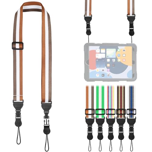 FIEIL Adjustable Shoulder Strap, Comfortable for Camera Neck Lanyard iPad Strap iPad Strap for iPad, Camera, Binocular, Crossbody, Tablet, Laptop, Binocular, Luggage Bag(Brown, Beige & White A2) - color: Brown, Beige & White A2