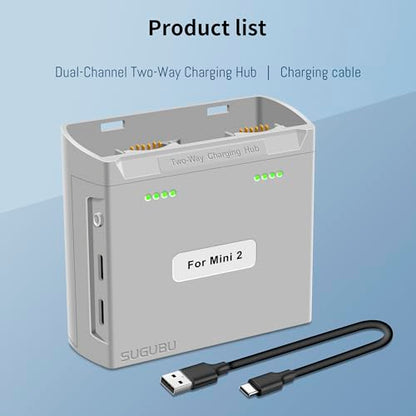 Mini2 Dual-Channel Battery Charger Two-Way Charging Hub for DJI Mini 2 SE