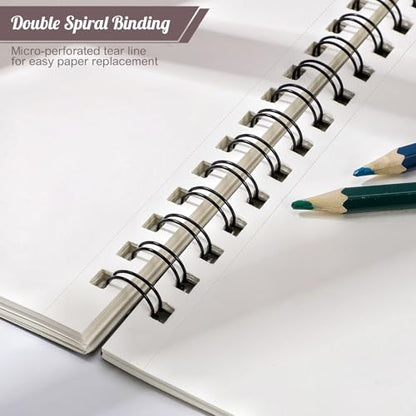9×12 Sketch Book, Spiral Bound, 50 Sheets, Acid-Free Drawing Pad - color: Reddish brown, size: 9 x 12inch(1 Pack)