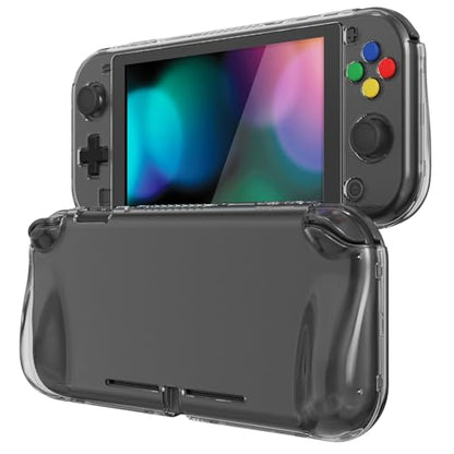 PlayVital Clear Series Protective Case for Nintendo Switch Lite, Glossy Ergonomic Hard Grip Cover - Shock-absorbent Anti-Scratch Shell Case with Screen Protector & Thumb Grips & Button Caps - color: Clear