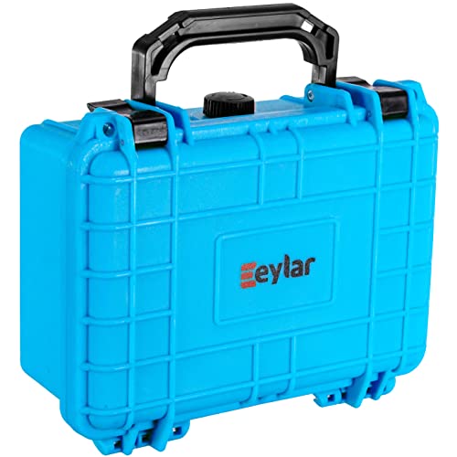 Eylar Protective Hard Case Water & Shock Proof w/Foam TSA Approved 8.12 inch 6.56 inch 3.56 inch (Neon Blue) - color: Neon Blue