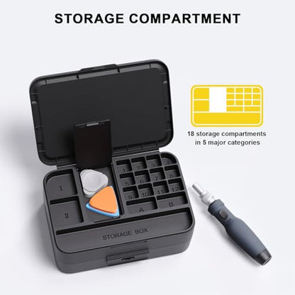 Mini Precision Screwdriver Set with Color-coded Identification, 132 in 1 Micro Magnetic Repair Tool Kits with Storage Box, 108 Bits,Small Manual Screw Driver Toolkits for iPhone/Mac/iPad/Table - color: Black