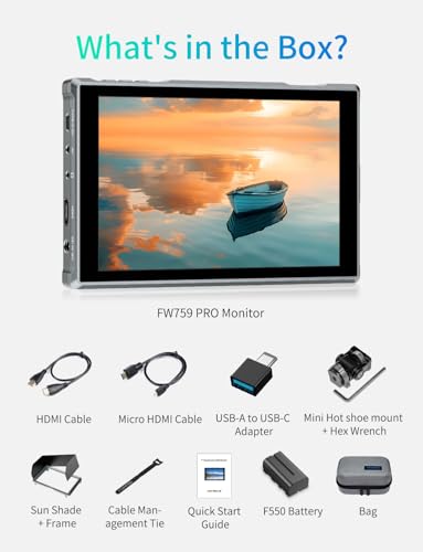 FEELWORLD FW759 PRO 7 Inch 400nit IPS Touchscreen Field DSLR Camera Monitor