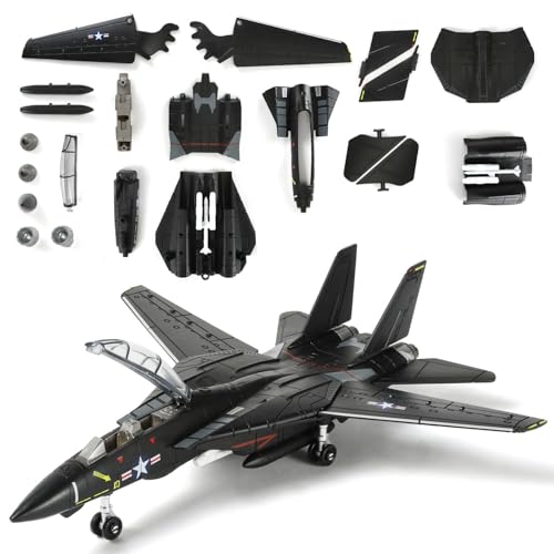 SEBUNAS 1:72 Scale F-14 Tomcat Fighter Jet Quick Build Model Kit (Black) - color: 2.F14 Black