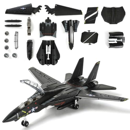 SEBUNAS 1:72 Scale F-14 Tomcat Fighter Jet Quick Build Model Kit (Black) - color: 2.F14 Black