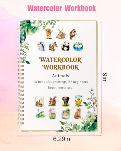 15 Beautiful Animal Watercolor Workbook for Adults Beginner - color: c-animal