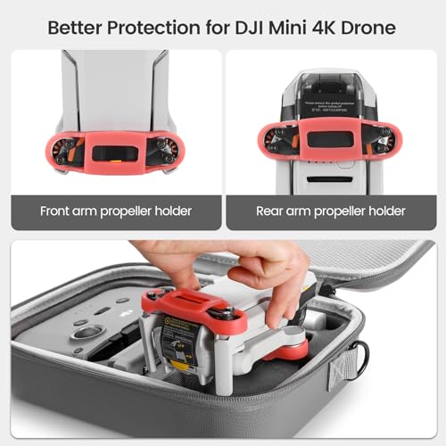 Skyreat Mini 4K/2 SE Drone Case, Portable Leather PU Case with Shoulder Strap, Handle and Propeller Holders