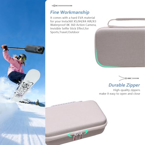 XANAD Hard Case for Insta360 X5 / X4 / X4 Air /X3 / X2 Action Camera,Cream - color: Cream