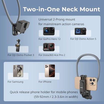 SMALLRIG Quick Release Magnetic Neck Mount for Action Cameras & Phones - style: for Action Cam & Phone