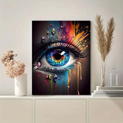 Eye Diamond Painting Kits For Adults,5D Diamond Art Round Diamond Dots Kits - color: Eye