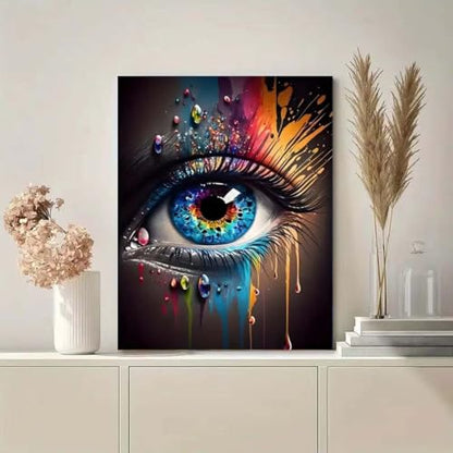 Eye Diamond Painting Kits For Adults,5D Diamond Art Round Diamond Dots Kits - color: Eye