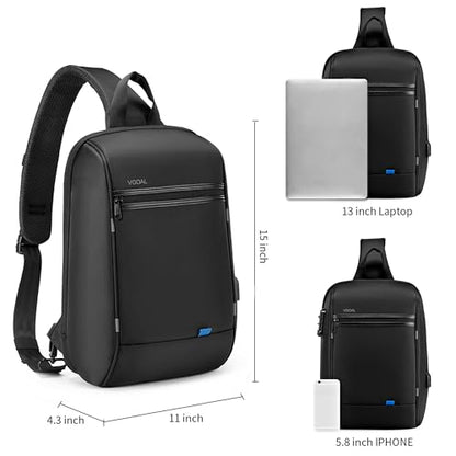 VGOAL Sling Backpack Crossbody Shoulder Chest Bag for Men Daypack - color: Fg6301-black