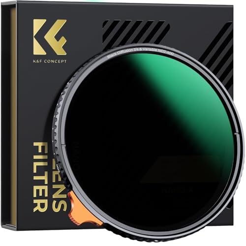 K&F CONCEPT 62mm Black Diffusion 1/4 & Variable ND2-400 2 in 1 Lens Filter - size: 62mm